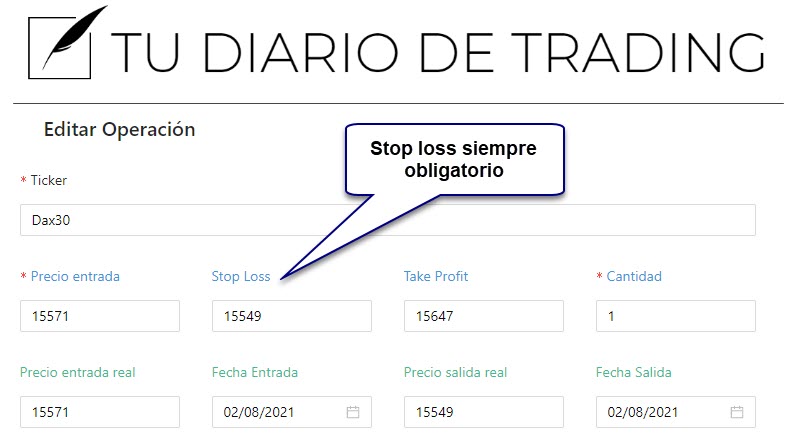 Tu diario de trading